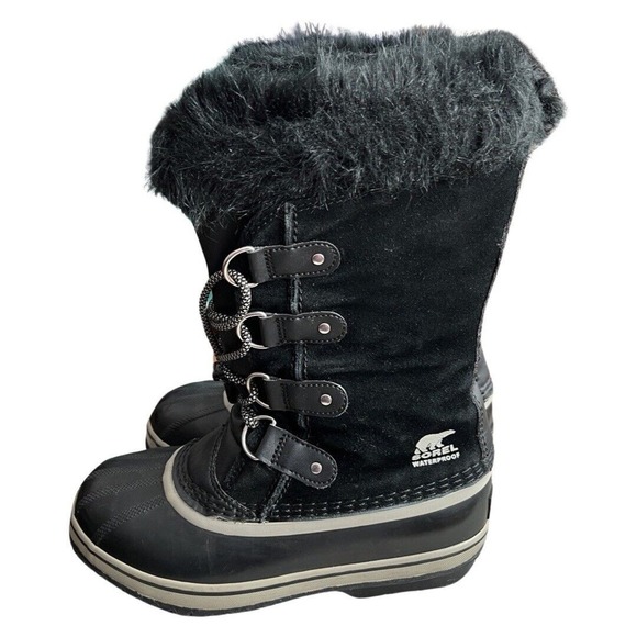 Sorel Boots Womens 5 Black Joan of Arctic Winter Boot Faux Fur Lace Up Snow Boot - Picture 2 of 11